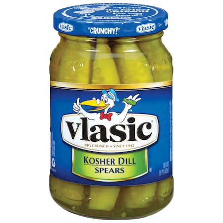 Vlasic Kosher Dill Spears Pickles 16 Fl oz., PK6 PK6 5410000432